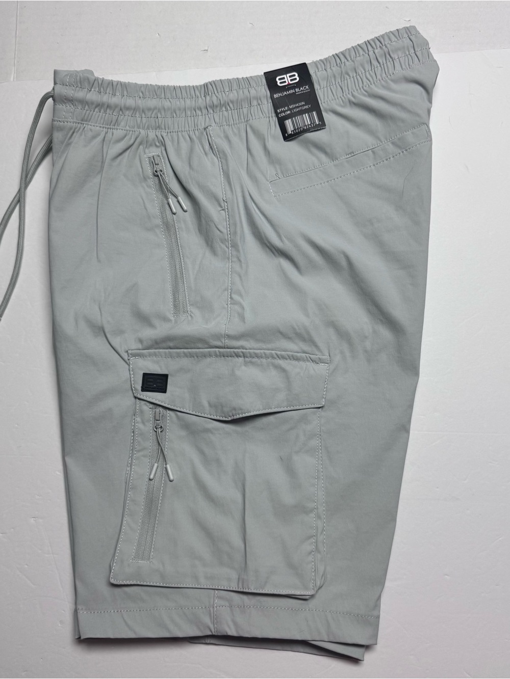 Benjamin Black Men's Utility Cargo Shorts In Light Gray 10" Inseam Size: Large